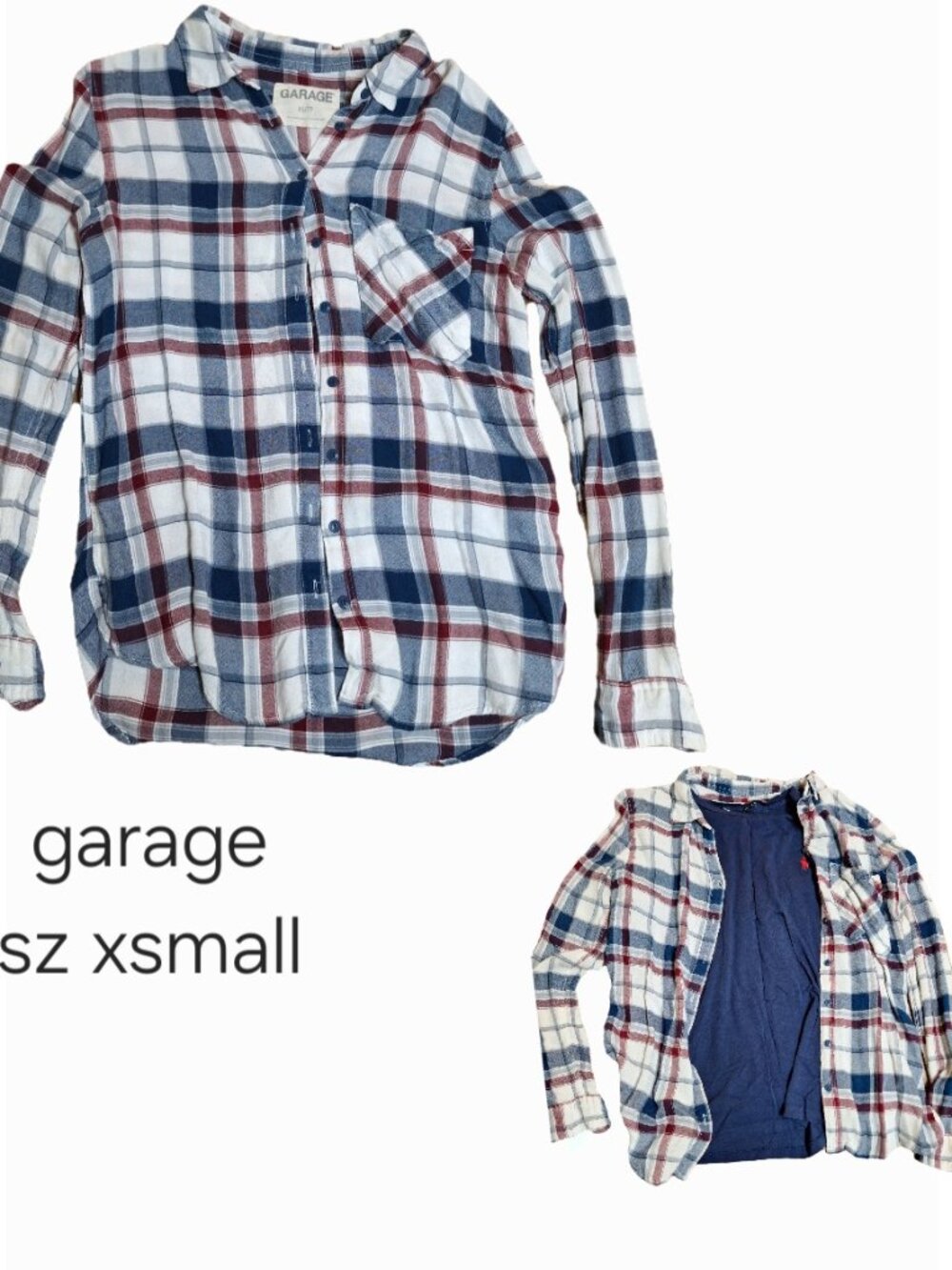 Garage Xsmall Flannel + Blue RL Tee